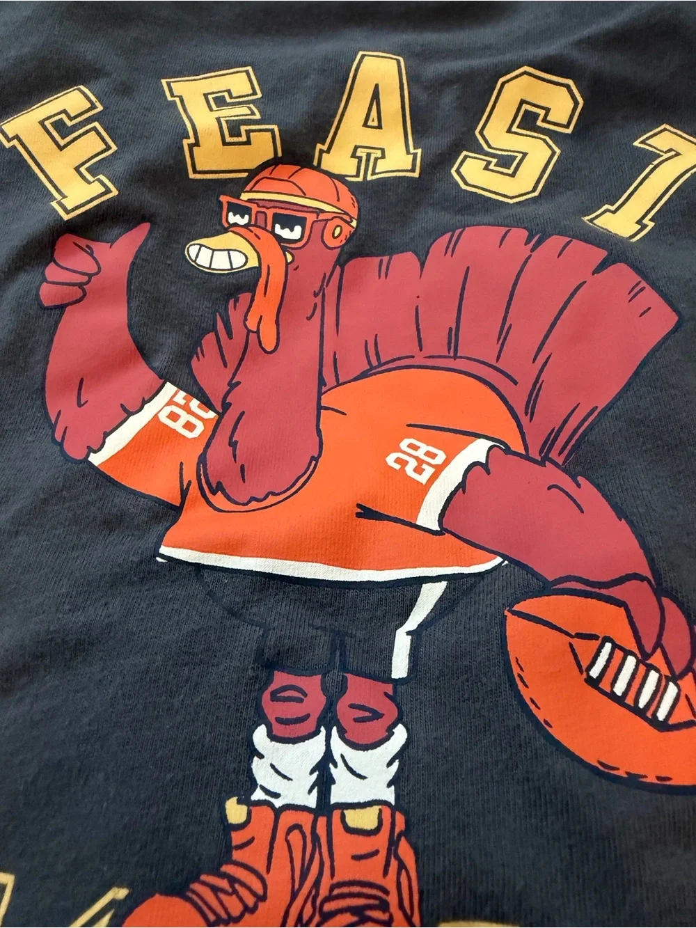 Carter’s Boys XS “Feast Mode” Turkey Football Long Sleeve Thanksgiving Shirt